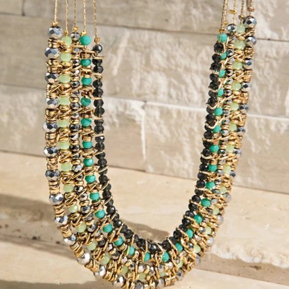Natural Stone Tassel Statement Necklace - Picture 5 of 7